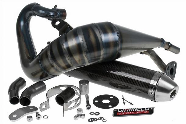Uitlaatsysteem Giannelli Enduro met keuring, Carbon voor Malaguti XSM / XTM / MBK X-Limit / Yamaha DTR / SM