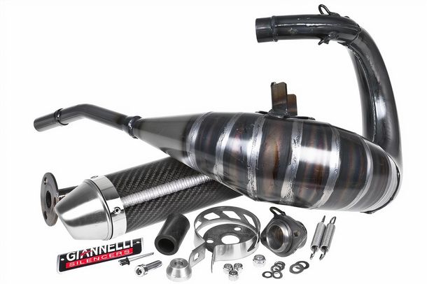 Impianto di scarico Giannelli Enduro omologato, Carbon per Derbi DRD PRO 50 06-