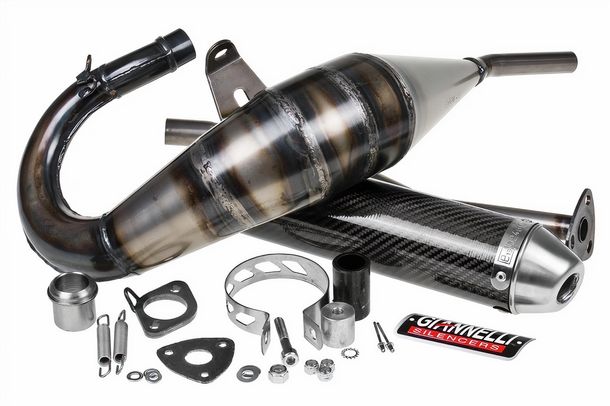 Uitlaatsysteem Giannelli Enduro met goedkeuring, Carbon voor Derbi Senda 2000 / DRD / Gilera RCR / SMT