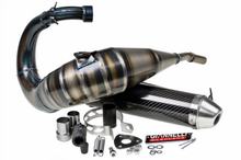 Sistema de escape Giannelli Enduro con homologación, carbono para Peugeot XP6 50 SM 05-