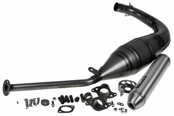Uitlaatsysteem Giannelli Strada met goedkeuring, Aluminium voor Aprilia RS 125 94-10 / Tuono 125 03-04