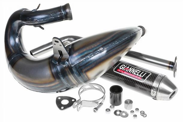 Système d'échappement Giannelli Enduro avec homologation, Carbone pour Aprilia MX 125 04-08