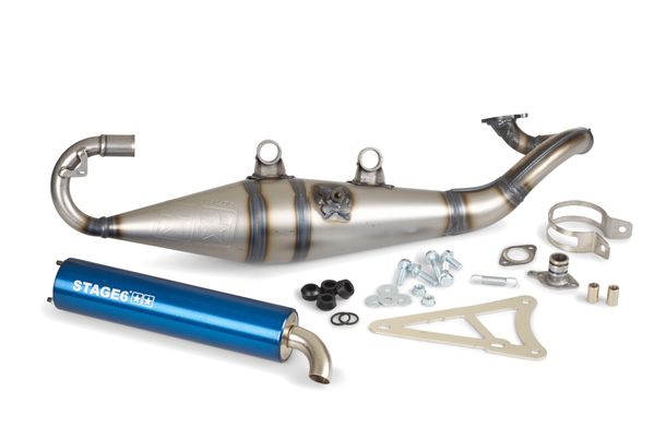 Stage6 Pro Replica MK2 Exhaust System for Minarelli Horizontal 2-Stroke Blue – Bild 2
