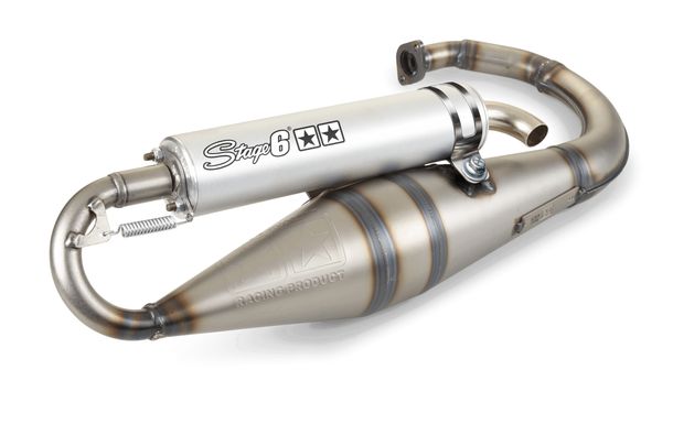 Auspuffanlage Pro Replica MK2 von Stage6 für Minarelli stehend Silber – Bild 1