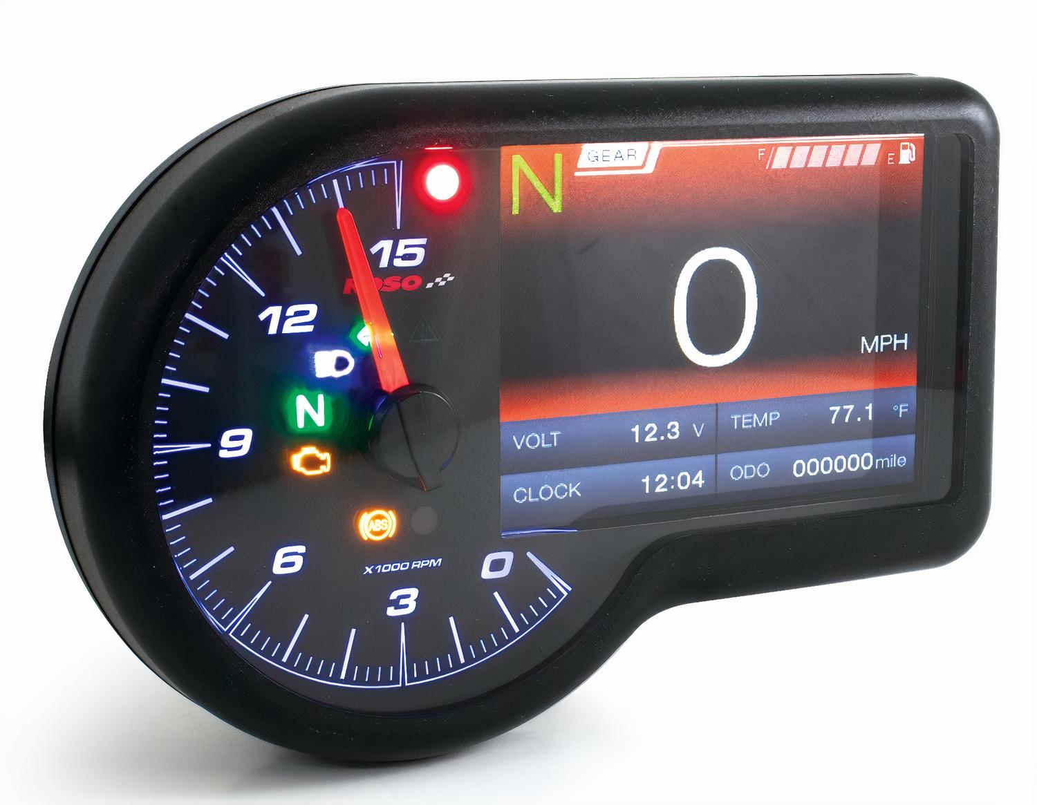 Compteur de vitesse de moto universel, montre électronique de moto horloge  numérique voltmètre thermomètre avec grand écran