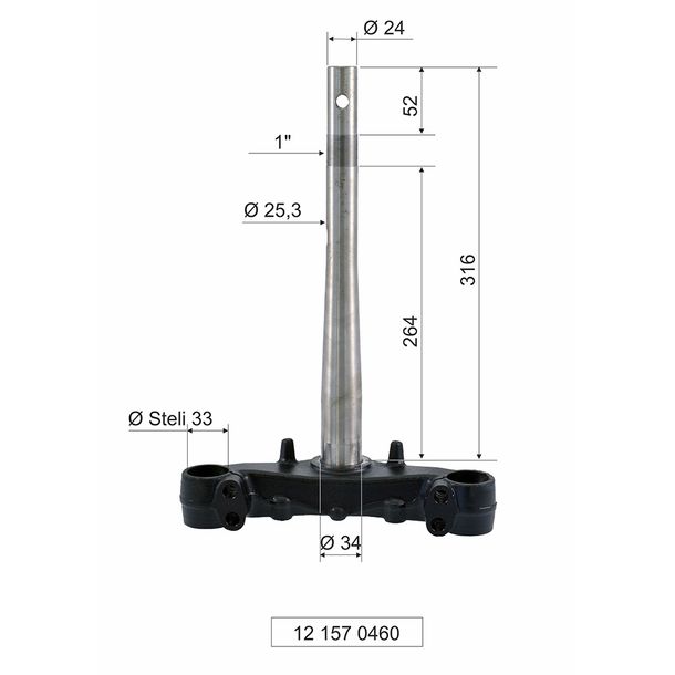 Morsetto triplo RMS 33 mm per Honda SH 125 - 150 cc