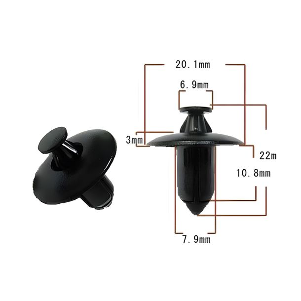 Plastikniete RMS Niete für Suzuki, 09409-07333-000 / Kymco, 00162154