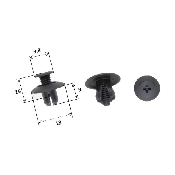 Kunststof klinknagel RMS voor Suzuki, 09409-07344-000