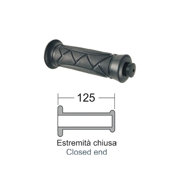 Griffe RMS 125mm universal, PVC, offen, schwarz