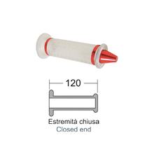 Griffe RMS 120mm universal, PVC, durchsichtig, Ende in rot