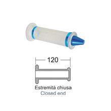 Griffe RMS 120mm universal, PVC, durchsichtig, Ende in blau