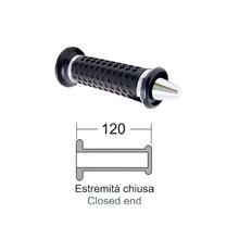 Griffe RMS 120mm universal, PVC, schwarz, Ende in silber