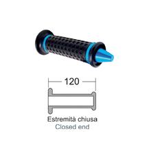 Griffe RMS 120mm universal, PVC, schwarz, Ende in blau