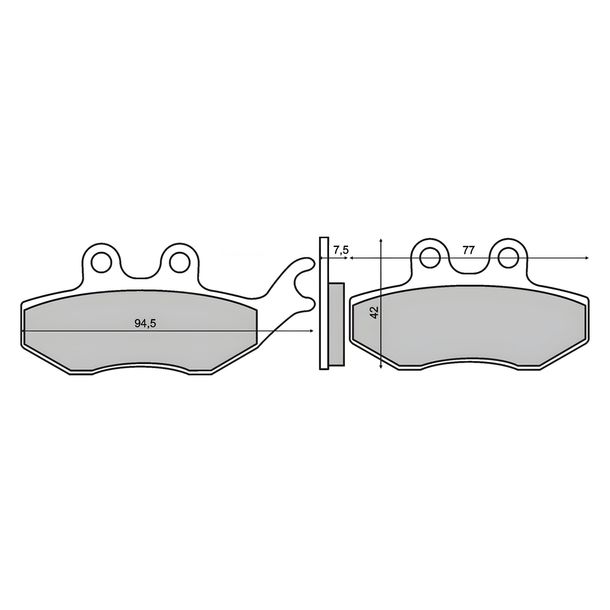 Organic rear brake pads Italjet Millenium 125-150cc 2001>