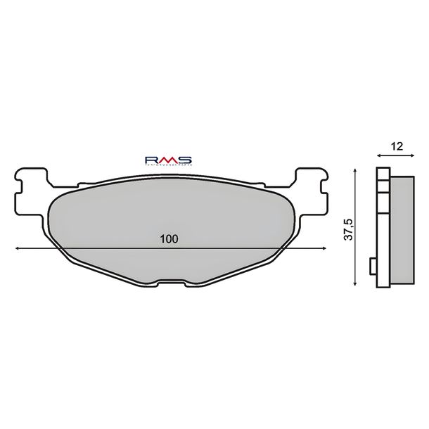 pastillas de freno traseras RMS orgánicas para Yamaha Majesty 400ccm/T-max 500cc