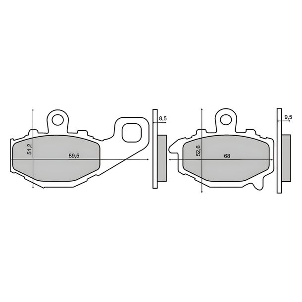 Rear organic brake pads Kawasaki 400-1100cc