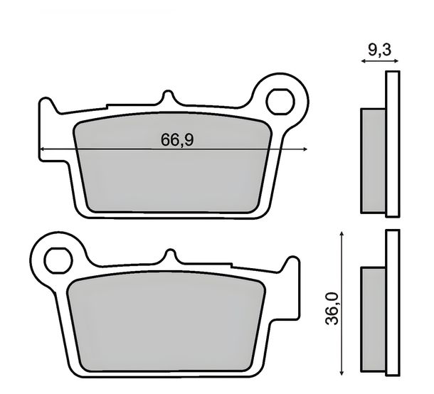 Bremsbeläge hinten RMS organisch für Yamaha YZ 125ccm