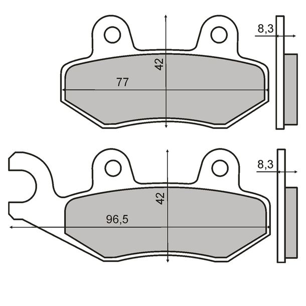 Plaquettes de frein avant/arrière RMS pour Peugeot Geopolis/Satelis 125-250cc