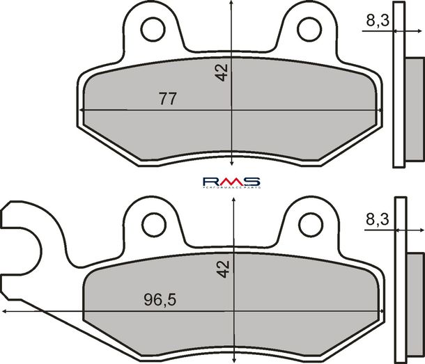 RMS-remblokken voor/achter voor Peugeot Geopolis/Satelis 125-250ccm