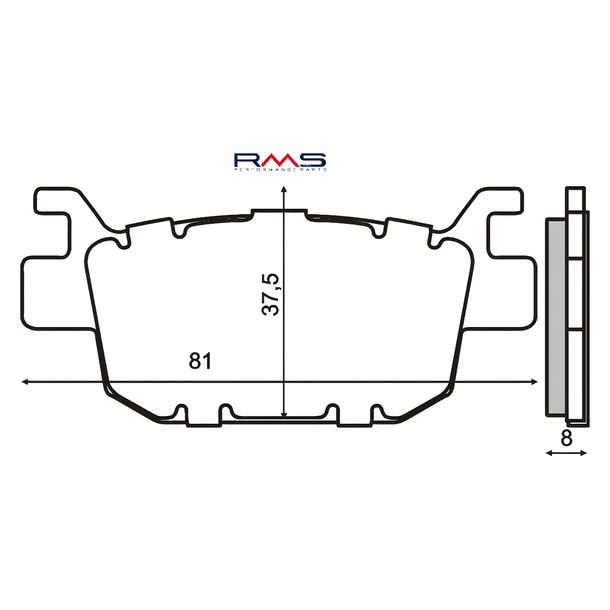 Not homologated organic rear brake pads Honda Sh 300cc with plate