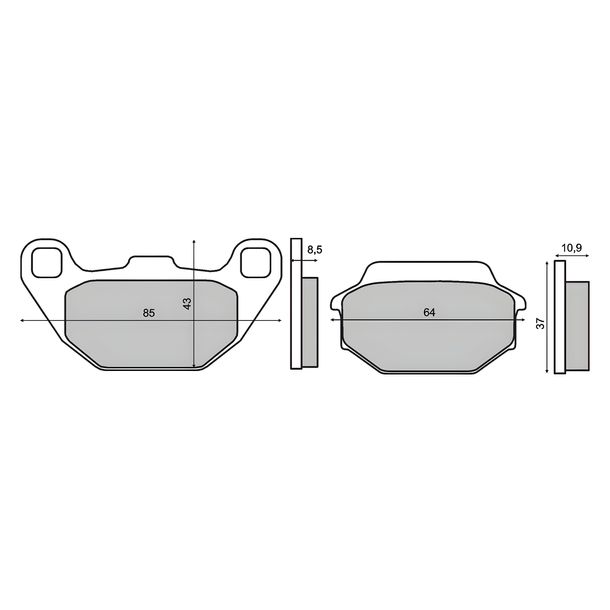 Pastilhas de Travão Dianteiras RMS orgânicas para Kymco 50-125-150ccm