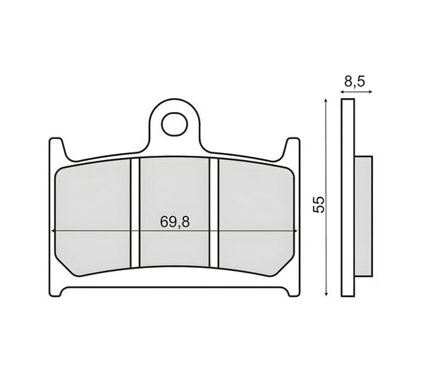 Bremsbeläge vorne RMS organisch für Yamaha TZ 125ccm
