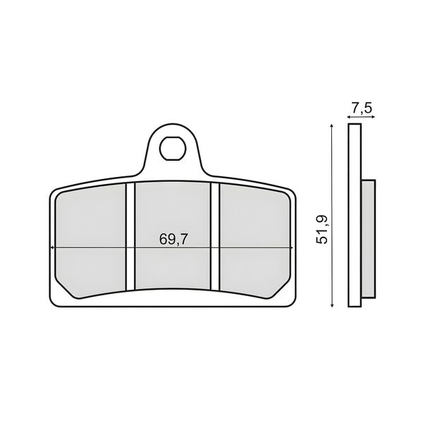 Organic rear brake pads Peugeot Xr 7 50cc 2008>