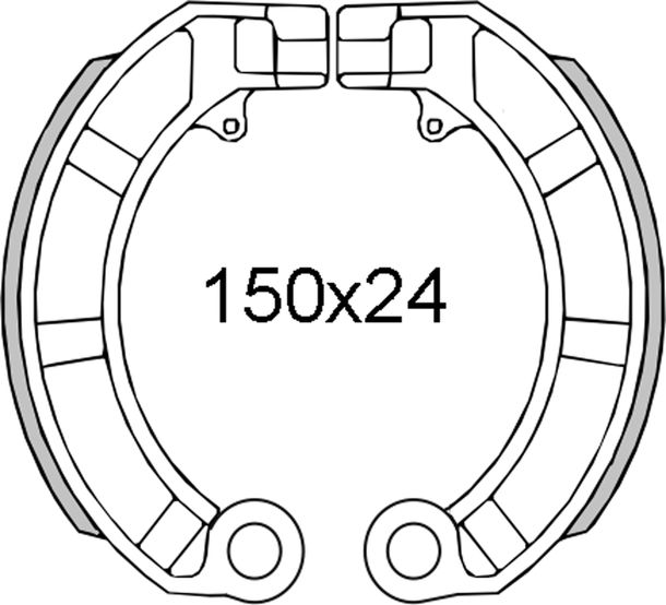 Mâchoires de frein arrière RMS pour Piaggio Vespa PX 125-150-200cc année 1998 >, 414450