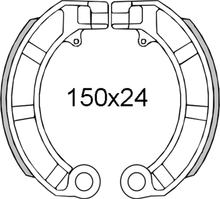 Bremsbacken hinten RMS für Piaggio Vespa PX 125-150-200ccm Bj. 1998>, 414450