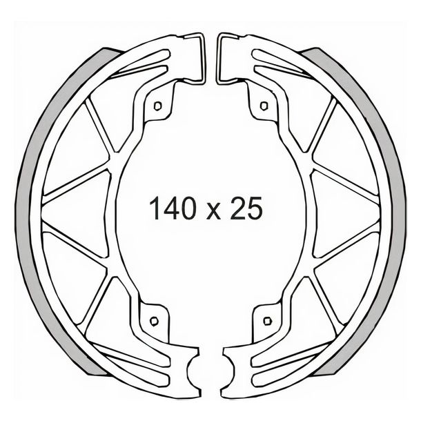 Mâchoires de frein arrière RMS pour Piaggio Liberty 4T/Hexagon LX 125cc année 1998 > 56294R