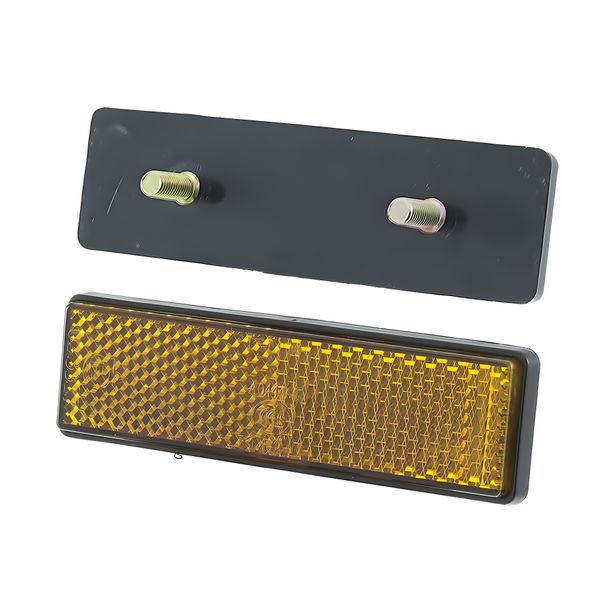 Amber rectangular reflector with screw 95x25