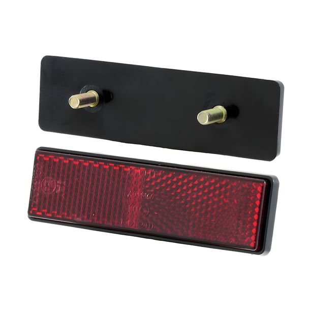 Red rectangular reflector with screw 95x25