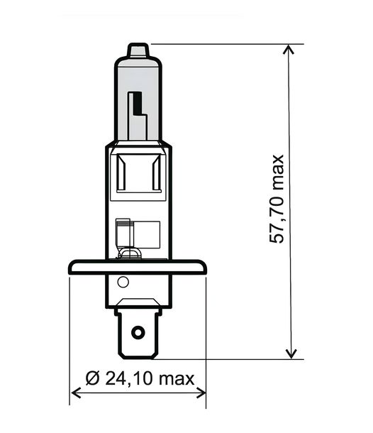 RMS Halogen Bulbs 12V 55W H1 Bulb, white with approval