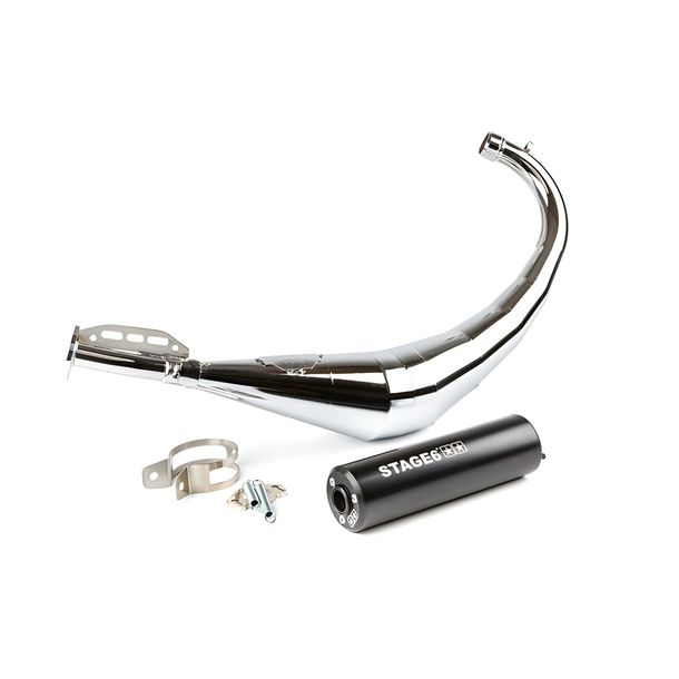 Stage6 Streetrace Chrome CNC-uitlaatsysteem voor Minarelli AM6