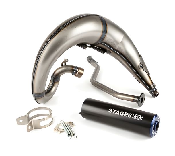 Stage6 Streetrace hoog gemonteerd CNC-uitlaatsysteem voor Yamaha DT50