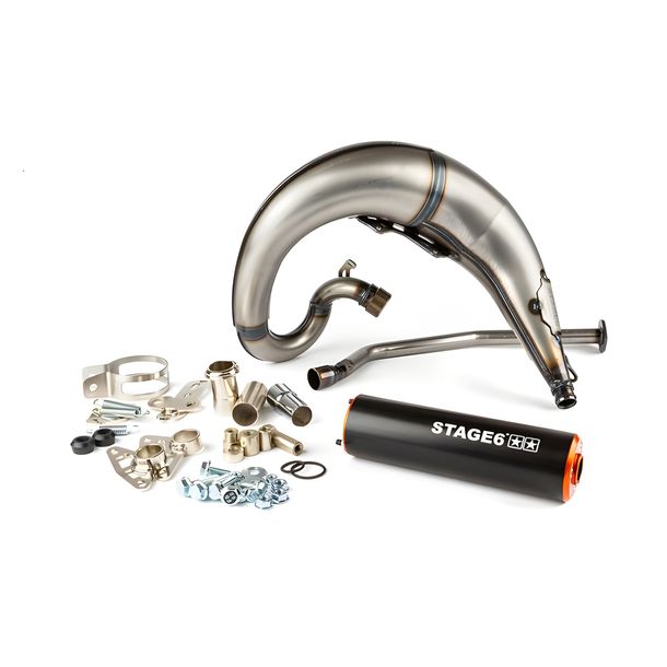 Auspuffanlage Stage6 Streetrace mit Zulassung High Mount CNC für Derbi Senda
