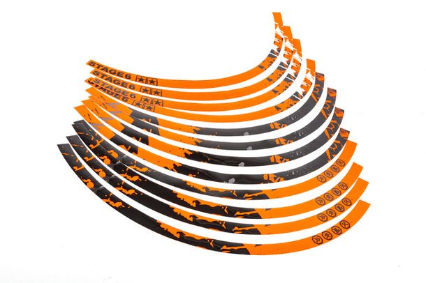 Felgenrandaufkleber Kit Stage6 schwarz / orange