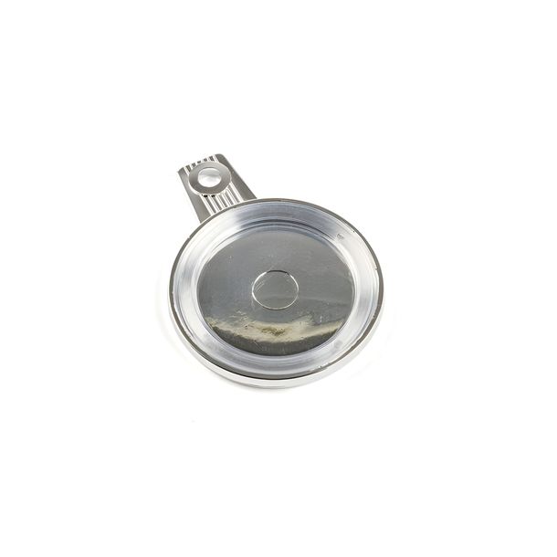 Halter Steuerplakette / Vignette rund Plastik chrom