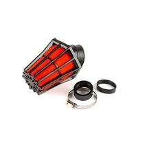 Luftfilter Hexa gebogen 45 Grad d.35mm schwarz / rot