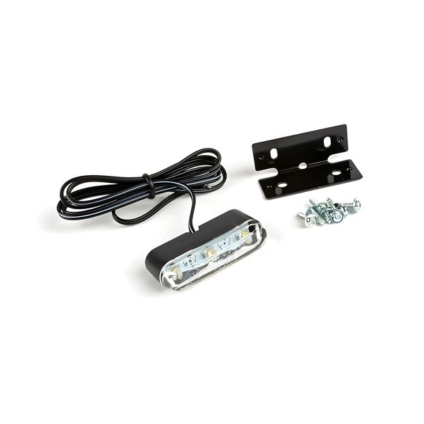 luz matrícula 3 LEDs CE soporte negro