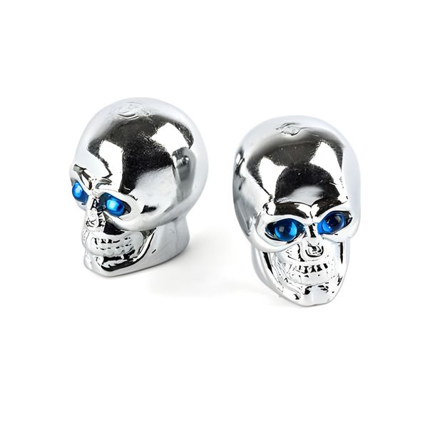 Valve caps skull chrome