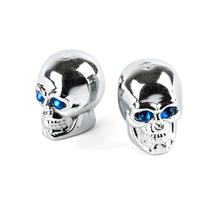 Ventilkappen Totenkopf chrom