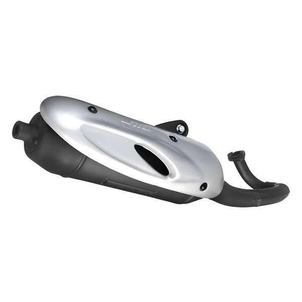Impianto di scarico completo LeoVince SITO in acciaio per Peugeot Kisbee 50 4 tempi carburatore / i.e. anno 2010 - 2020 E2 / E4