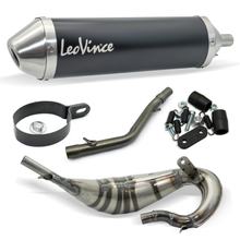 Auspuffanlage komplett LeoVince X-FIGHT Black Edition mit Zulassung, Edelstahl schwarz für Rieju MRT 50 / Pro / SM Bj. 2009 - 2012