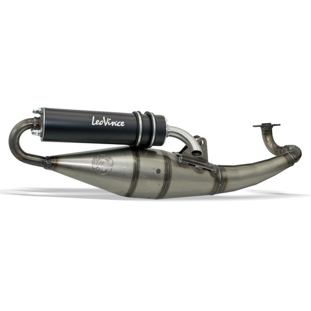 Système d'échappement complet LeoVince HAND MADE TT Black Edition avec homologation, aluminium noir pour Peugeot Ludix 50 2 One / One / Trend ann. 2004 - 2012 / New Vivacity ann. 2008 - 2012