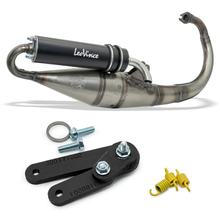Kompletní výfukový systém LeoVince HAND MADE TT Black Edition s homologací, černé hliníkové pro MBK Booster 50 r.v. 2004 - 2012 / Yamaha BW'S / Naked r.v. 2004 - 2013