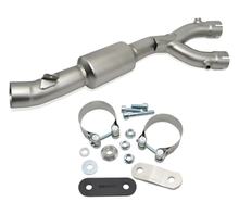 Auspuffrohr LeoVince Verbindungsrohr ohne Katalysator ohne Zulassung, Edelstahl für 15203 / 15203B / 15203T, Yamaha MT-10 / FZ-10 / SP 1000 Bj. 2016 - 2020 E4 / Bj. 2022 - 2025 E5