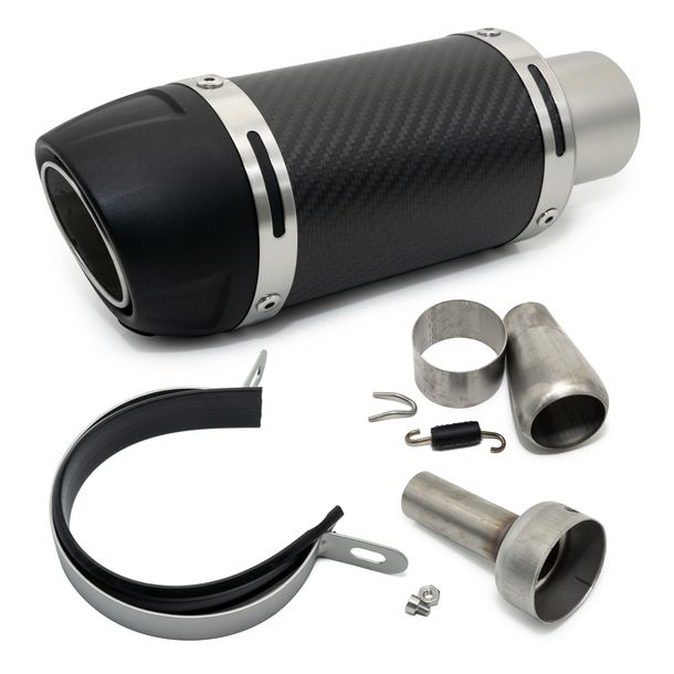 Endschalldämpfer Kit universal LeoVince GP CORSA EVO KURZ Carbon, Technopolymer Kappe & DB-Killer, Ø 54mm, 140mm