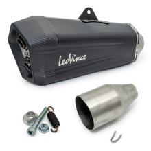 Universele uitlaatdemper LeoVince LV-12 Black Edition, roestvrij staal zwart, carbon eindkap, Ø 75mm
