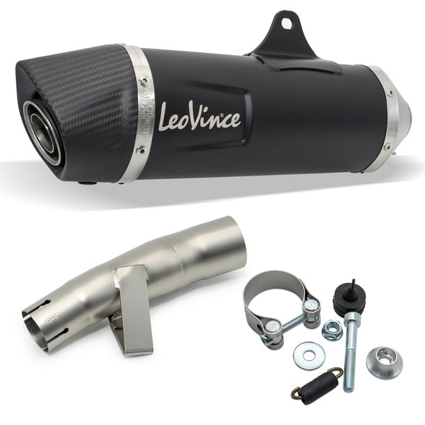 Endschalldämpfer LeoVince SLIP-ON NERO mit Zulassung, Edelstahl schwarz, Carbon Kappe für Honda Integra / NC 750 S / X / DCT / ABS